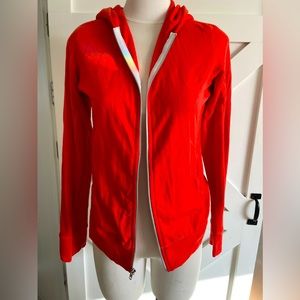 Marine Layer Orange Full Zip Hooded Jacket Size Medium